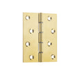This is an image of a Frelan - 102x76x2mm PB DS WASHERED HINGE that is availble to order from T.H Wiggans Architectural Ironmongery in in Kendal.