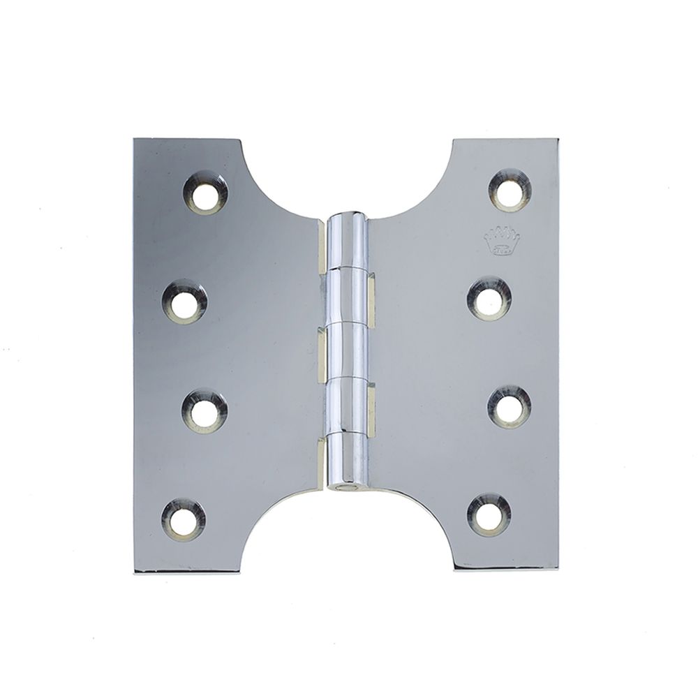 This is an image showing the Frelan - 102x102mm Budget Parliament Hinges - Polished Chrome available to order from T.H. Wiggans Ironmongery in Kendal