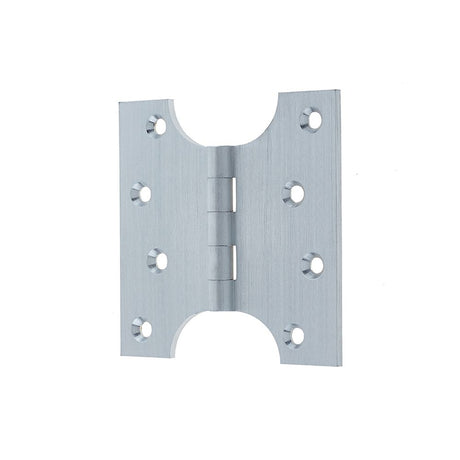 This is an image of a Frelan - 102x102mm Budget Parliament Hinges - Satin Chrome that is availble to order from T.H Wiggans Architectural Ironmongery in in Kendal.