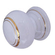 This is an image showing the Frelan - Porcelain 50mm Dia. Cabinet Knob - White/Gold Line available to order from T.H. Wiggans Ironmongery in Kendal