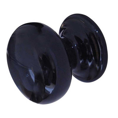 This is an image showing the Frelan - Porcelain 50mm Dia. Cabinet Knob - Black available to order from T.H. Wiggans Ironmongery in Kendal