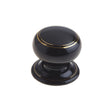 This is an image showing the Frelan - Black Lined Porclain Unsprung Mortice Knobs - Gold Line available to order from T.H. Wiggans Ironmongery in Kendal