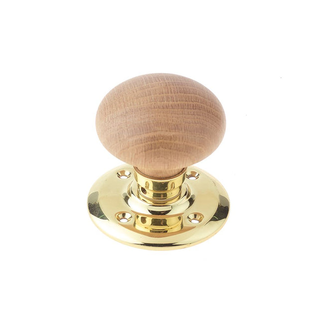 This is an image showing the Frelan - French Oak Unsprung Mortice Knobs - Polished Brass available to order from T.H. Wiggans Ironmongery in Kendal