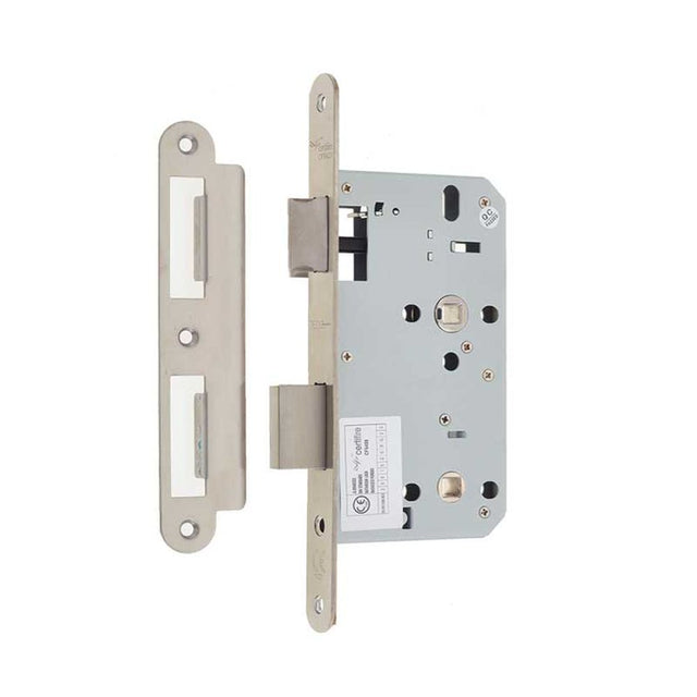 This is an image showing the Frelan - 78mm sss Din bathroom lock radiused 60mm backset available to order from T.H. Wiggans Ironmongery in Kendal