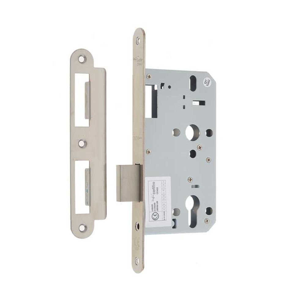 This is an image showing the Frelan - 72mm sss Din euro deadlock radiused 60mm backset available to order from T.H. Wiggans Ironmongery in Kendal