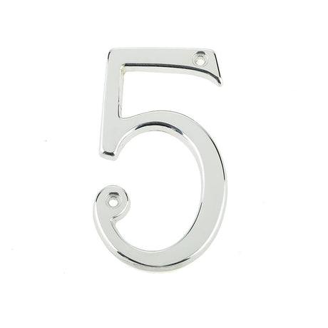 This is an image showing the Frelan - 75mm PC Screwfix numeral 5 available to order from T.H. Wiggans Ironmongery in Kendal