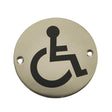 This is an image showing the Frelan - Disabled - Signage 75mm Dia. - Polished Stainless Steel available to order from T.H. Wiggans Ironmongery in Kendal