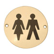 This is an image showing the Frelan - UniSex - Signage 75mm Dia. - Polished Brass available to order from T.H. Wiggans Ironmongery in Kendal