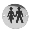 This is an image showing the Frelan - UniSex - Signage 75mm Dia. - Satin Stainless Steel available to order from T.H. Wiggans Ironmongery in Kendal