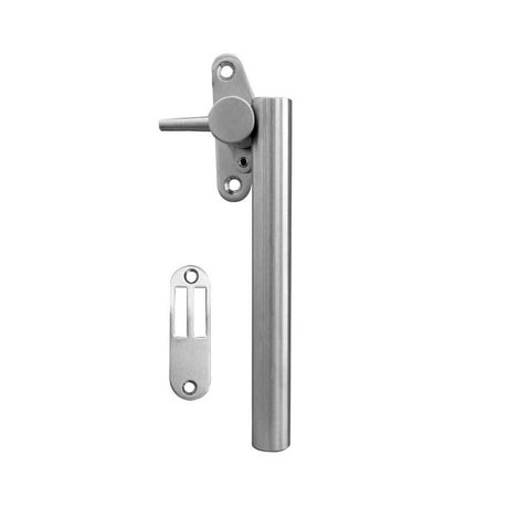 This is an image of a Frelan - Round Bar Casement Fastener c/w Mortice Plate Right Hand - Grade 304 Sa that is availble to order from T.H Wiggans Architectural Ironmongery in Kendal in Kendal.