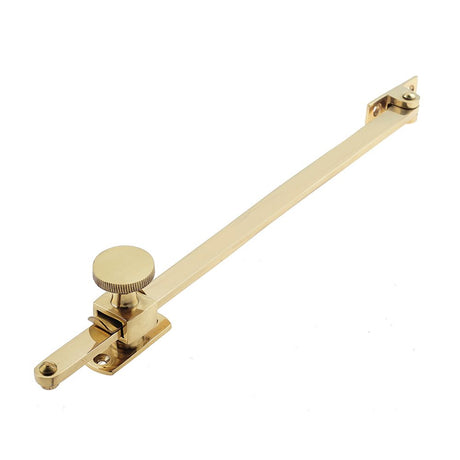 This is an image of a Frelan - 250mm Sliding Screw Down Casement Stay - Polished Brass that is availble to order from T.H Wiggans Architectural Ironmongery in Kendal in Kendal.