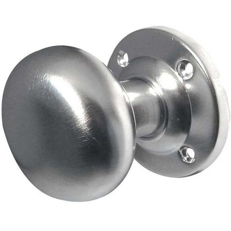 This is an image showing the Frelan - Mushroom Unsprung Mortice Knobs - Satin Chrome available to order from T.H. Wiggans Ironmongery in Kendal