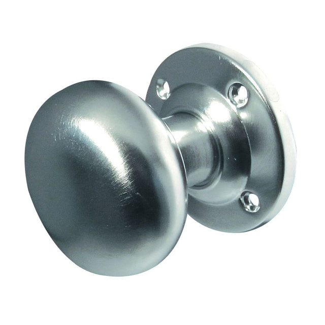 This is an image showing the Frelan - Mushroom Unsprung Mortice Knobs - Satin Chrome available to order from T.H. Wiggans Ironmongery in Kendal