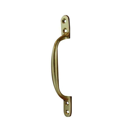 This is an image of a Frelan - 133mm Sash Handle - Polished Brass that is availble to order from T.H Wiggans Architectural Ironmongery in Kendal in Kendal.