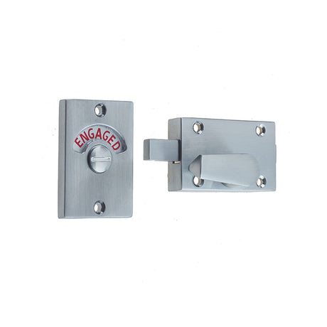 This is an image of Frelan - Bathroom Indicator Bolt - Satin Chrome available to order from T.H Wiggans Architectural Ironmongery in Kendal, quick delivery and discounted prices.