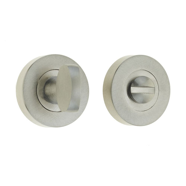 This is an image showing the Frelan - Bathroom Turn & Release without Indicator - Satin Nickel available to order from T.H. Wiggans Ironmongery in Kendal