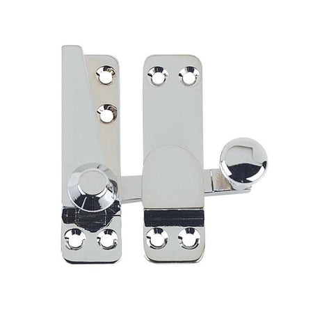 This is an image of a Frelan - Non Locking Heavy Duty Quadrant Sash Fasteners - Polished Chrome that is availble to order from T.H Wiggans Architectural Ironmongery in Kendal in Kendal.