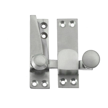 This is an image of a Frelan - Non Locking Heavy Duty Quadrant Sash Fasteners - Satin Chrome that is availble to order from T.H Wiggans Architectural Ironmongery in Kendal in Kendal.