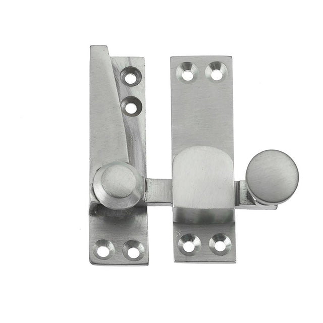 This is an image showing the Frelan - Non Locking Heavy Duty Quadrant Sash Fasteners - Satin Chrome available to order from T.H. Wiggans Ironmongery in Kendal