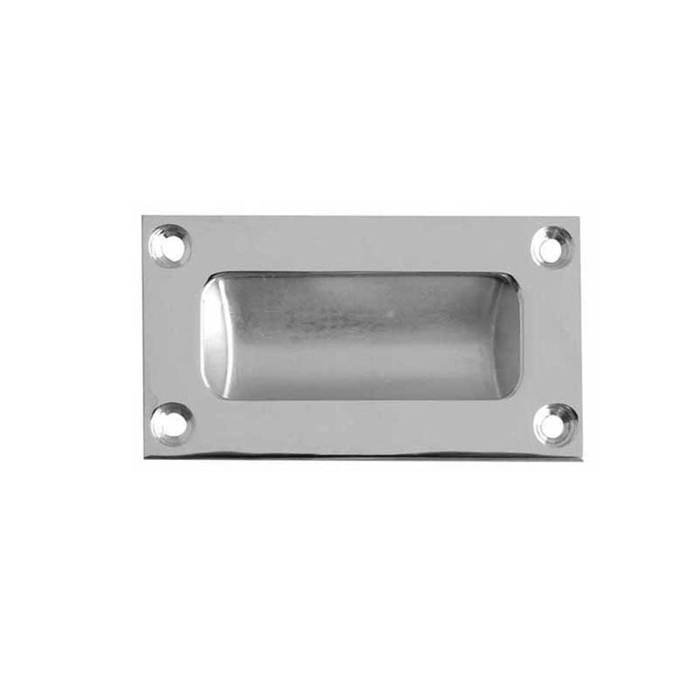 This is an image showing the Frelan - 75x40mm Flush Pull - Satin Chrome available to order from T.H. Wiggans Ironmongery in Kendal