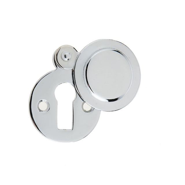 This is an image showing the Frelan - Round Covered Escutcheon Standard Keyway - Polished Chrome available to order from T.H. Wiggans Ironmongery in Kendal