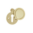 This is an image showing the Frelan - Round Covered Escutcheon Standard Keyway - Satin Brass available to order from T.H. Wiggans Ironmongery in Kendal