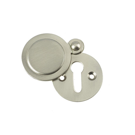 This is an image showing the Frelan - Round Covered Escutcheon Standard Keyway - Satin Nickel available to order from T.H. Wiggans Ironmongery in Kendal