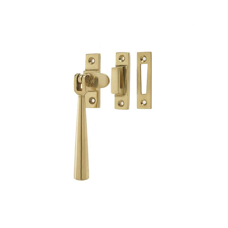 This is an image showing the Frelan - Julietta Non Locking Casement Fastener - Polished Brass available to order from T.H. Wiggans Ironmongery in Kendal