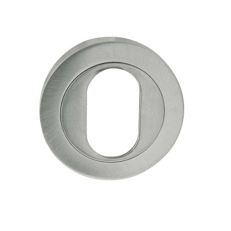 This is an image showing the Frelan - Oval Profile Escutcheons - Satin Chrome available to order from T.H. Wiggans Ironmongery in Kendal