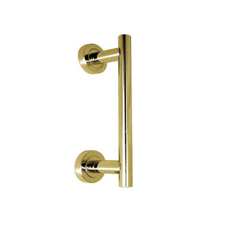 This is an image showing the Frelan - Ascot 225mm Pull Handle - Polished Brass available to order from T.H. Wiggans Ironmongery in Kendal