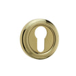 This is an image showing the Frelan - Parisian Euro Profile Escutcheon - Polished Brass available to order from T.H. Wiggans Ironmongery in Kendal