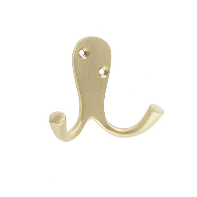 This is an image showing the Frelan - 53mm SB Double robe hook available to order from T.H. Wiggans Ironmongery in Kendal