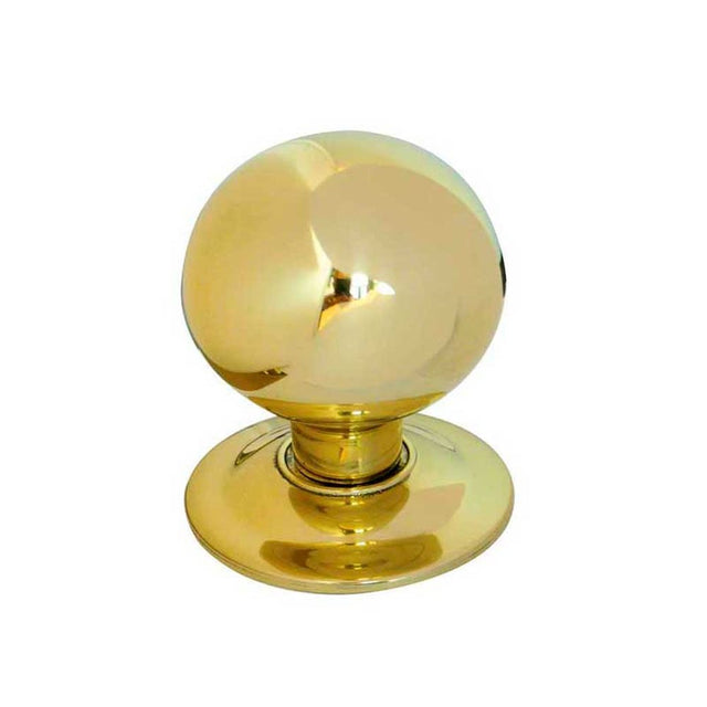 This is an image showing the Frelan - Bromley Centre Door Knob - Polished Brass available to order from T.H. Wiggans Ironmongery in Kendal