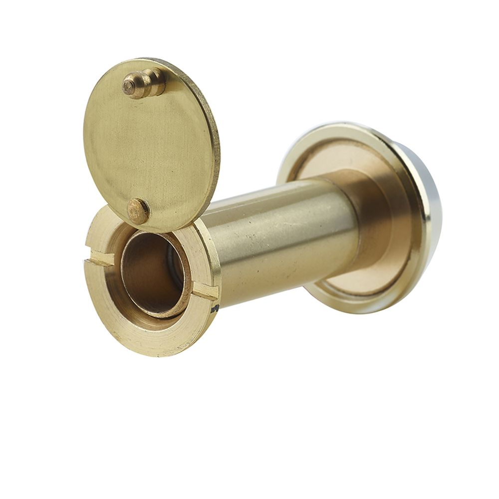 This is an image showing the Frelan - 200 Degree Door Viewer 50-70mm - Polished Brass available to order from T.H. Wiggans Ironmongery in Kendal