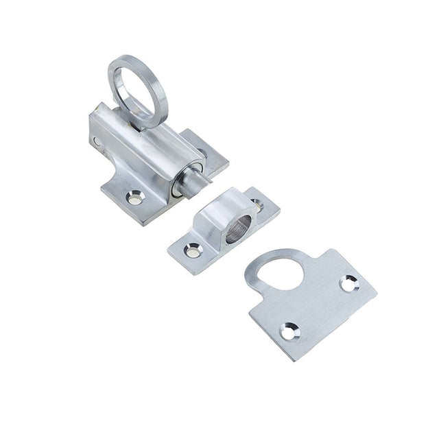 This is an image showing the Frelan - Fanlight Catch - Satin Chrome available to order from T.H. Wiggans Ironmongery in Kendal