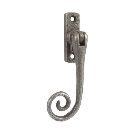 This is an image showing the Frelan - Monkey Tail Locking Casement Fasteners Left Hand - Pewter available to order from T.H. Wiggans Ironmongery in Kendal