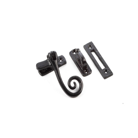 This is an image of a Frelan - Valley Forge Curly Tail Casement Fastener - Black that is availble to order from T.H Wiggans Architectural Ironmongery in Kendal in Kendal.