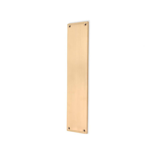 This is an image of Spira Brass - Victorian Finger Plate 275mm Satin Brass available to order from T.H Wiggans Architectural Ironmongery in Kendal, quick delivery and discounted prices.