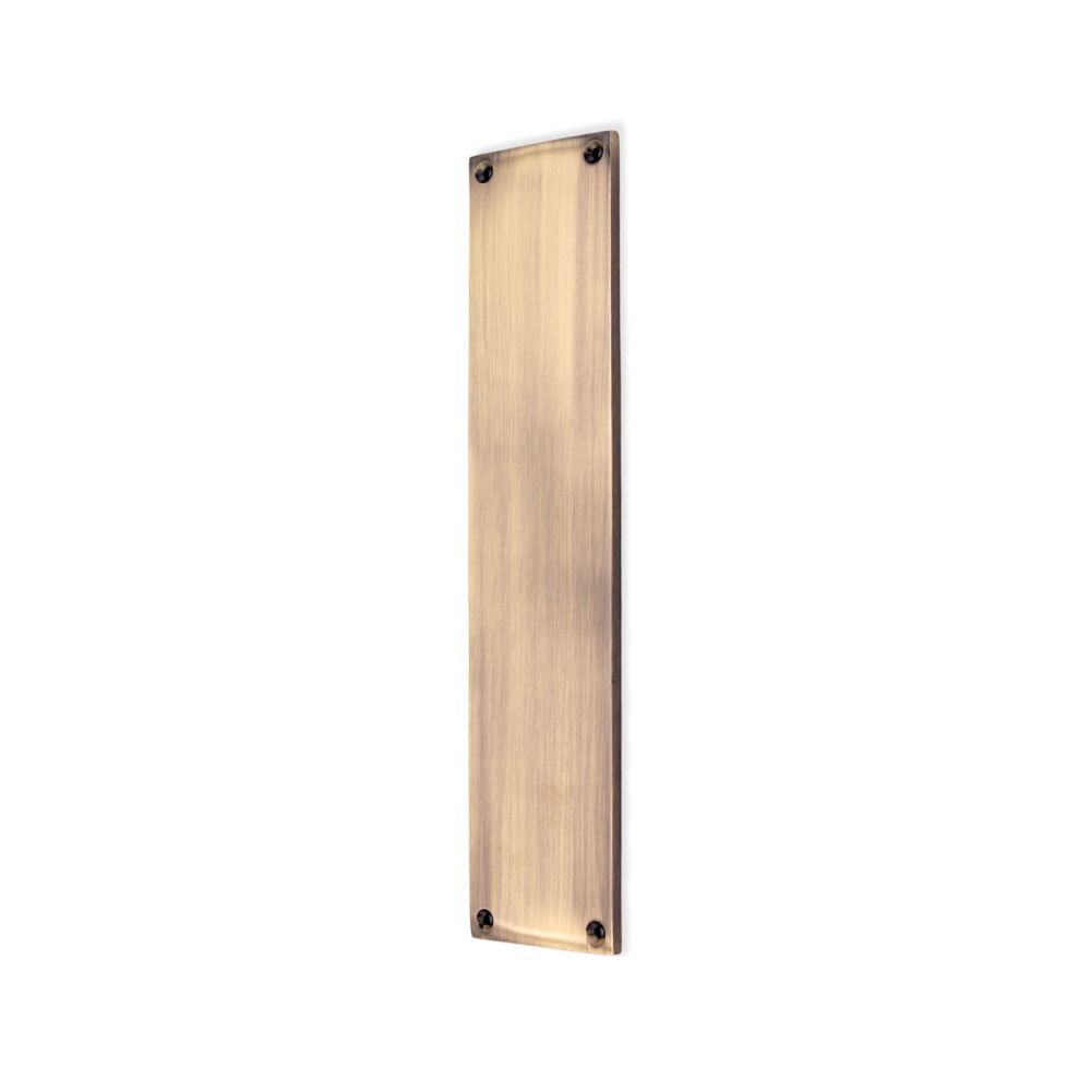 This is an image of Spira Brass - Victorian Finger Plate 275mm Antique Brass available to order from T.H Wiggans Architectural Ironmongery in Kendal, quick delivery and discounted prices.