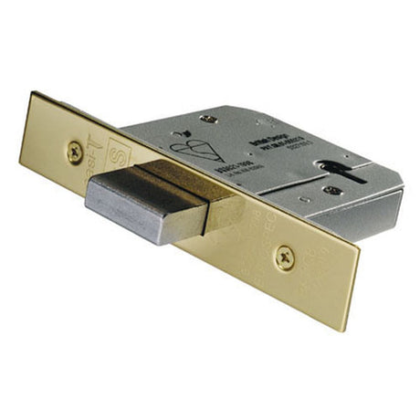 This is an image of a Eurospec - Easi T 5 Lever BS Deadlock 64mm - PVD that is availble to order from T.H Wiggans Architectural Ironmongery in Kendal.