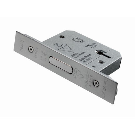 This is an image of a Eurospec - Easi T 5 Lever BS Deadlock 64mm - SSS that is availble to order from T.H Wiggans Architectural Ironmongery in Kendal.