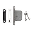 This is an image of a Eurospec - Lever Deadlock 64mm - Nickel Plate that is availble to order from T.H Wiggans Architectural Ironmongery in Kendal.