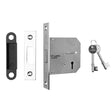 This is an image of a Eurospec - Lever Deadlock 76mm - Nickel Plate that is availble to order from T.H Wiggans Architectural Ironmongery in Kendal.