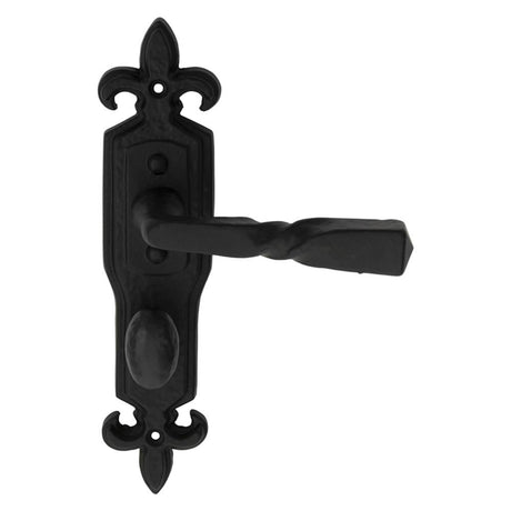 This is an image of Ludlow - Barley Twist Lever on Gothic WC Backplate - Black Antique available to order from T.H Wiggans Architectural Ironmongery in Kendal, quick delivery and discounted prices.