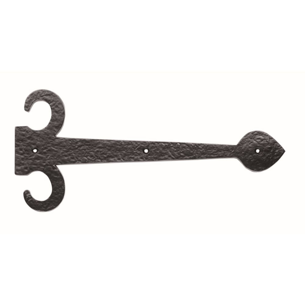 This is an image of a Ludlow - Sword Hinge Front 306mm - Black Antique that is availble to order from T.H Wiggans Architectural Ironmongery in in Kendal.