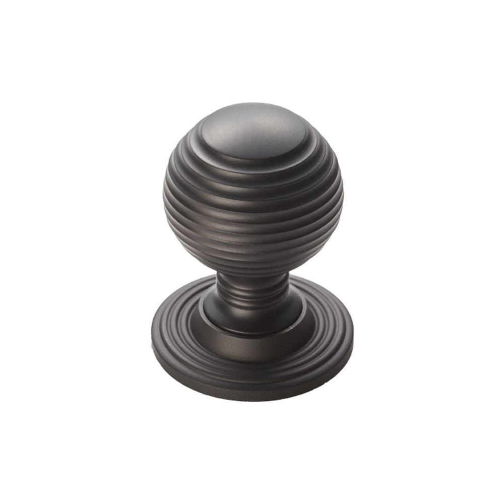 This is an image of a FTD - Queen Anne Knob 23mm - Matt Black that is availble to order from T.H Wiggans Architectural Ironmongery in Kendal in Kendal.