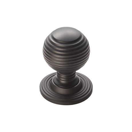 This is an image of a FTD - Queen Anne Knob 28mm - Matt Black that is availble to order from T.H Wiggans Architectural Ironmongery in Kendal in Kendal.