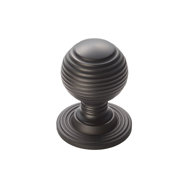 This is an image of a FTD - Queen Anne Knob 35mm - Matt Black that is availble to order from T.H Wiggans Architectural Ironmongery in Kendal in Kendal.