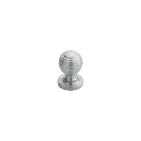 This is an image of a FTD - Queen Anne Knob 23mm - Satin Chrome that is availble to order from T.H Wiggans Architectural Ironmongery in Kendal in Kendal.