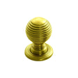 This is an image of a FTD - Queen Anne Knob 28mm - Polished Brass that is availble to order from T.H Wiggans Architectural Ironmongery in Kendal in Kendal.